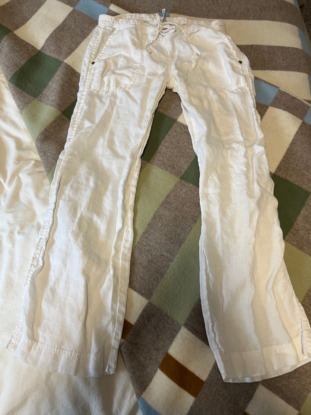 Michael Stars white Drawstring 100% Linen Pants